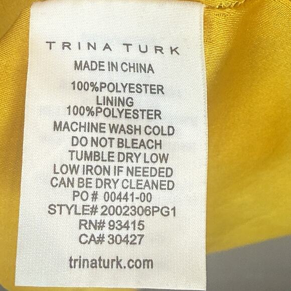 Trina Turk Mimosa Yellow Floral Print Shift Gentle Dress Small Resort Summer - Picture 9 of 11